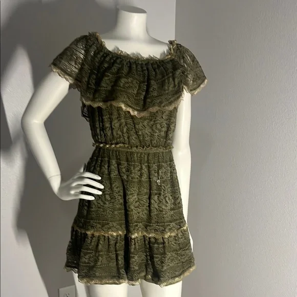 bebe olive green dress Vero Dress In Olive Green Doppio Satin main image 0